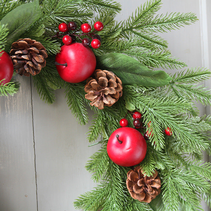 Christmas Pine Needle Peace Fruit Wreath - HOUSYE