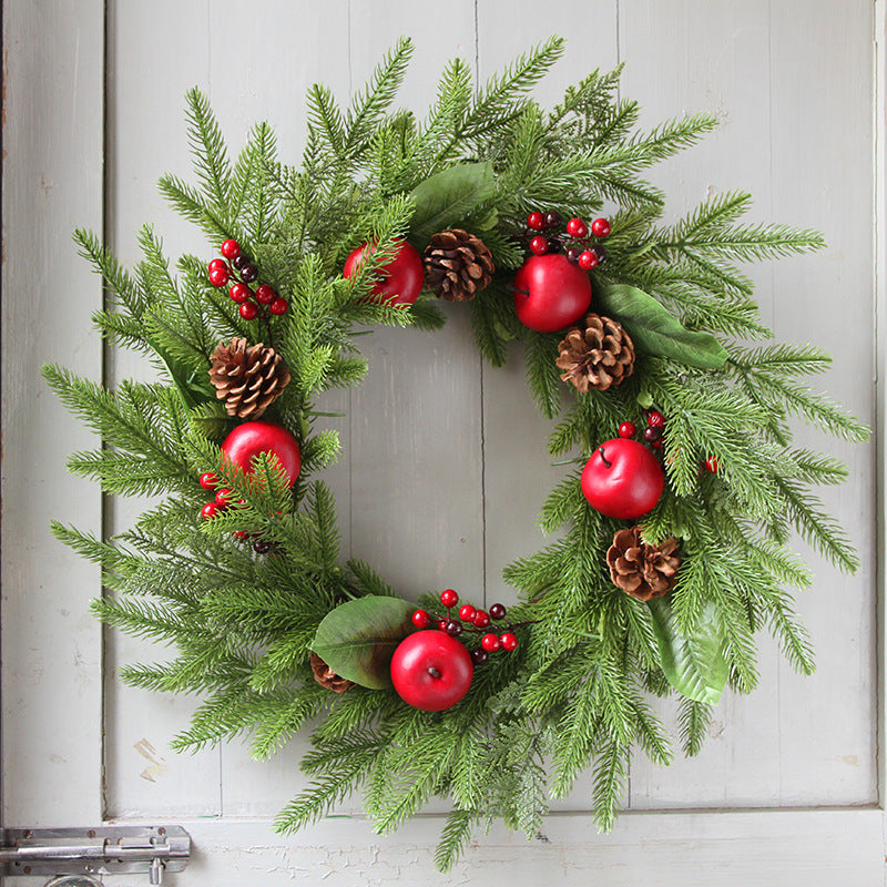 Christmas Pine Needle Peace Fruit Wreath - HOUSYE