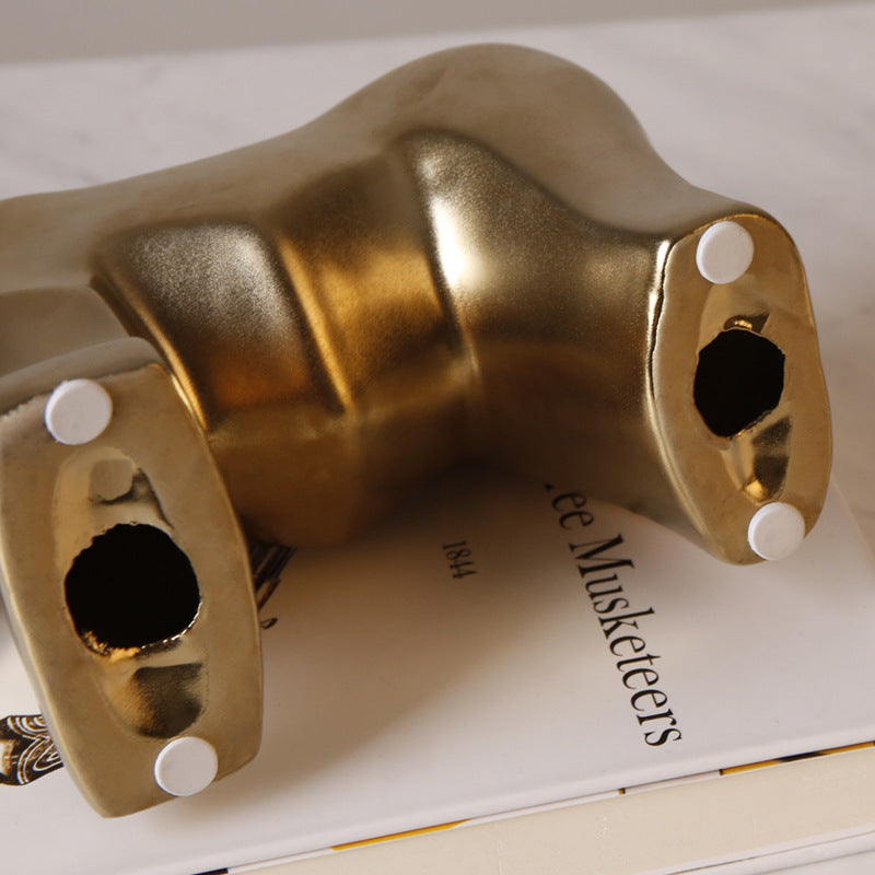 Light Luxury Plating Golden Ceramic Big Horn Rhino - HOUSYE