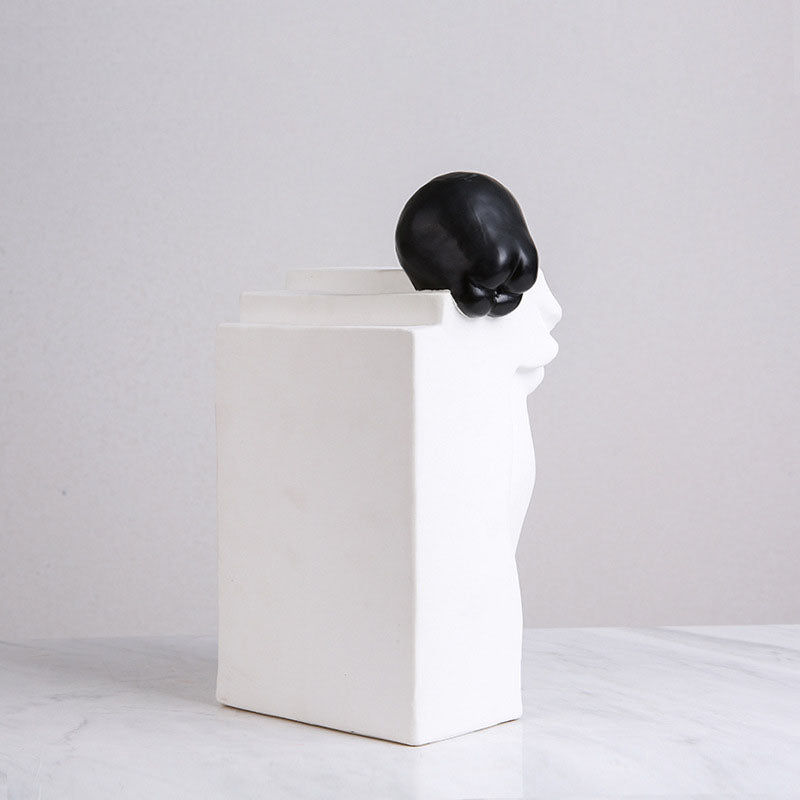 Modern Abstract Black and White Double-sided Human Art Ceramics - HOUSYE