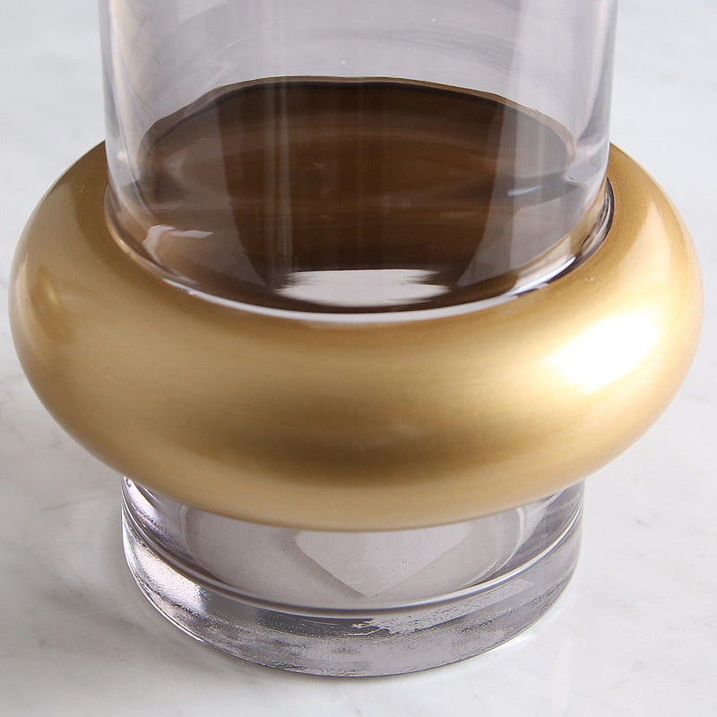 Creative Simple Modern Glass Golden Circle Vase - HOUSYE