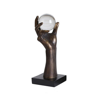 Creative Simple Modern Hand Holding Crystal Ball Sculpture - HOUSYE