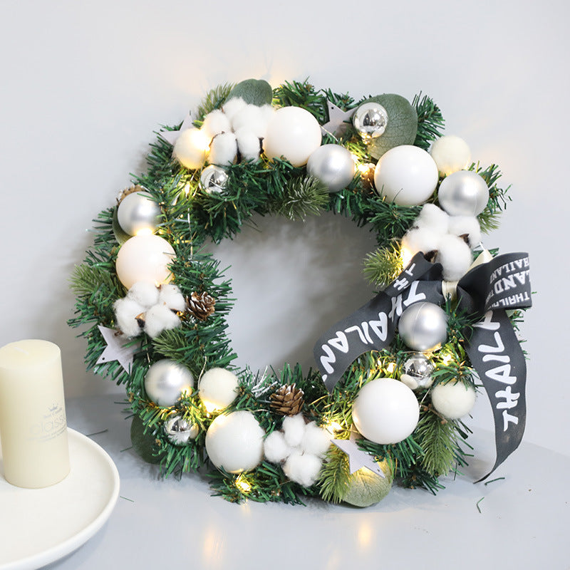 Christmas Natural Pearl Warm Wreath - HOUSYE