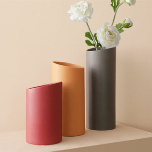 Cylindrical Ceramic Vase - HOUSYE