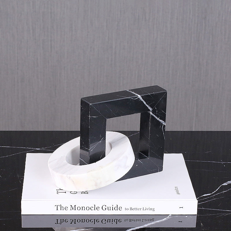 Natural Marble Loop Table Ornament - HOUSYE