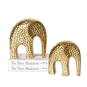 Light Luxury Electroplated Golden Ceramic Dotted Elephant Sculptures - HOUSYE