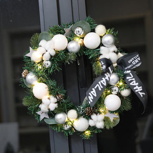 Christmas Natural Pearl Warm Wreath - HOUSYE