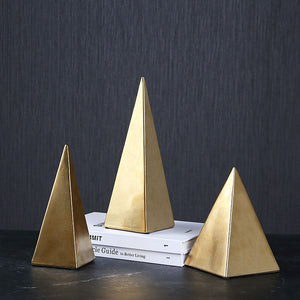 Simple Golden Ceramic 3d Triangle - HOUSYE