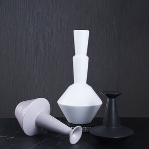 Nordic Minimalist Ceramic Totem Vase - HOUSYE