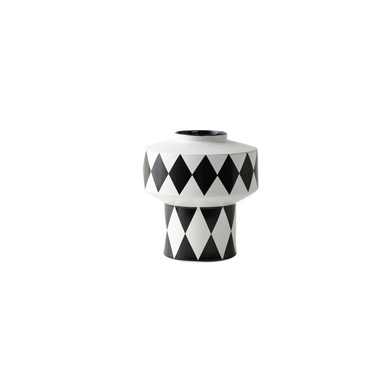 Simple Geometric Decal Ceramic Vase - HOUSYE