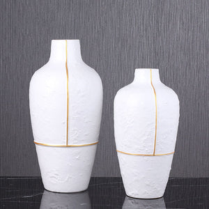 Nordic Minimalist Creative Ceramic Gold Line Vase - HOUSYE