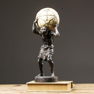 Vintage Resin Bronze Atlas Sculpture - HOUSYE