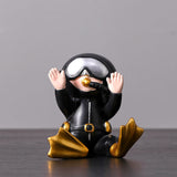 Cute Black Resin Diver Art Craft - HOUSYE