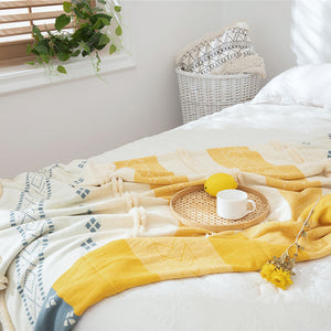 Fringe Lace Geometry Blanket - HOUSYE