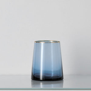 Colored Transparent Golden Line Glass Vase - HOUSYE