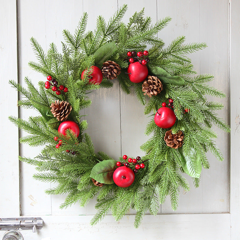 Christmas Pine Needle Peace Fruit Wreath - HOUSYE