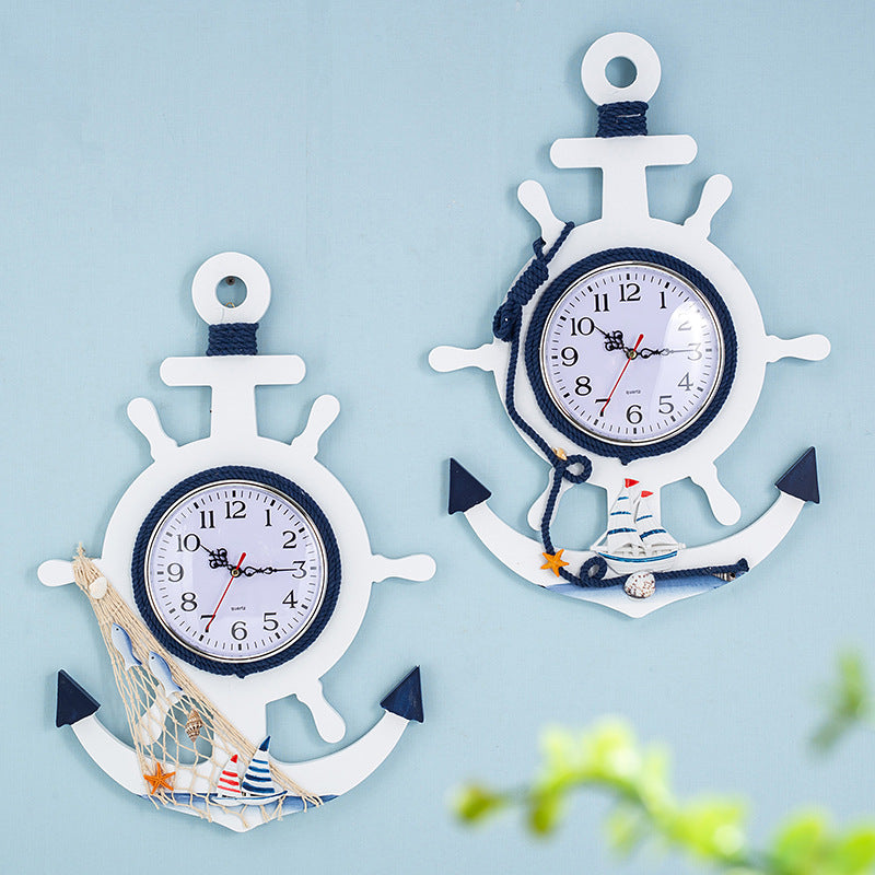 Blue and White Boat Rudder Clock - HOUSYE