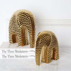 Light Luxury Electroplated Golden Ceramic Dotted Elephant Sculptures - HOUSYE