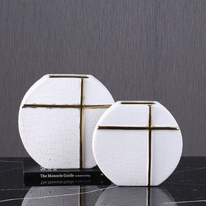 Modern Minimalist Cross Round Vase - HOUSYE