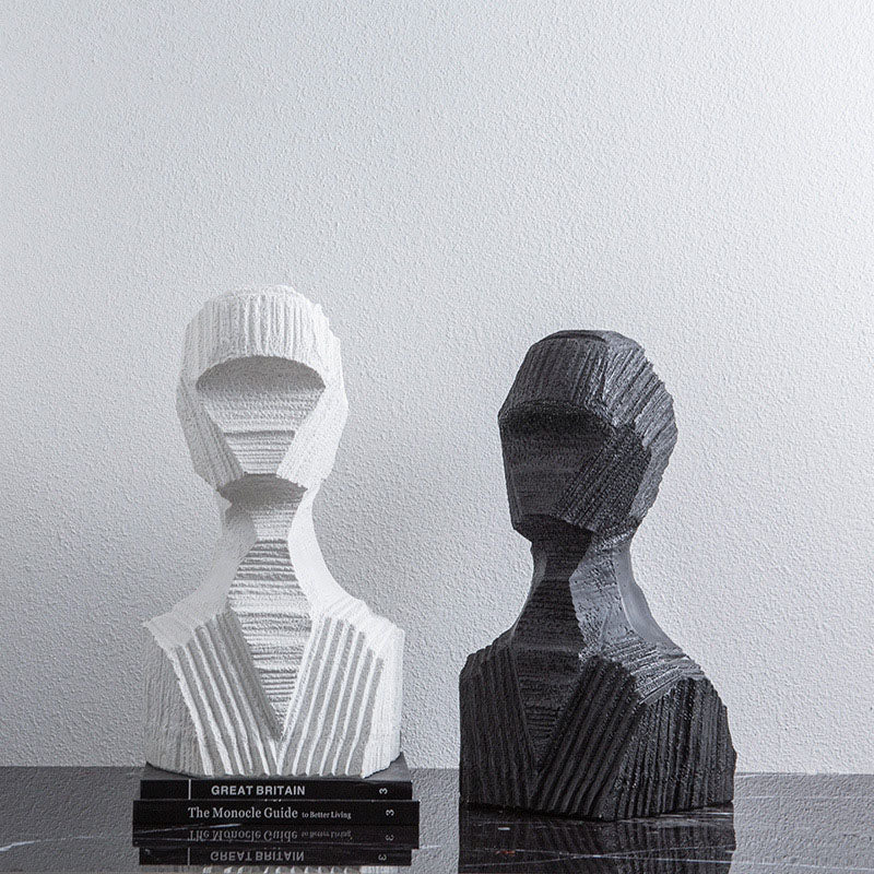 Minimalist Nordic Resin Creative Striped Character Design - HOUSYE