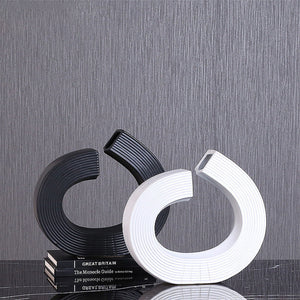 Ceramic Semicircle Table Ornament - HOUSYE