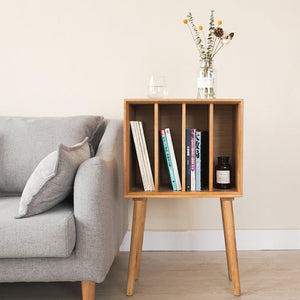 Beige Wooden Small Bookshelf - HOUSYE