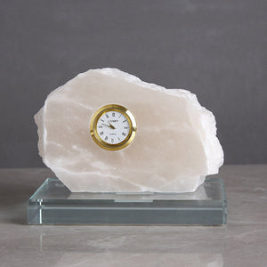 Light Luxury Natural Spar Table Clock Hotel Home Decoration - HOUSYE