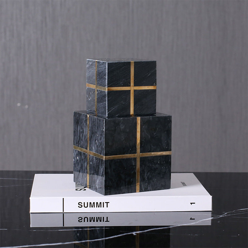 Black White Quare Marble Stone - HOUSYE