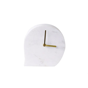 White and Black Marble Creative Minimalist Table Clock - HOUSYE