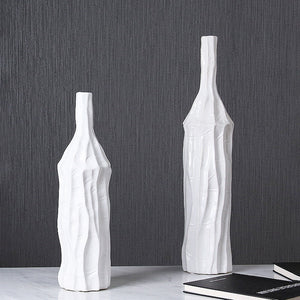 Simple White Art Slender Vase - HOUSYE