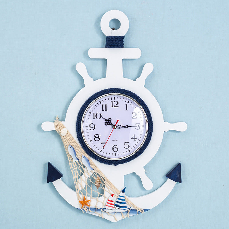 Blue and White Boat Rudder Clock - HOUSYE