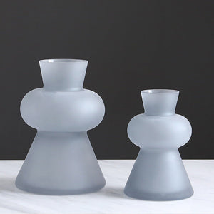 Minimalist Glass Cone Gray Vase Table Top Decoration - HOUSYE