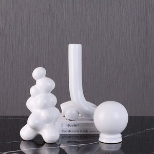 Irregular White Ceramic Abstract Ornaments - HOUSYE