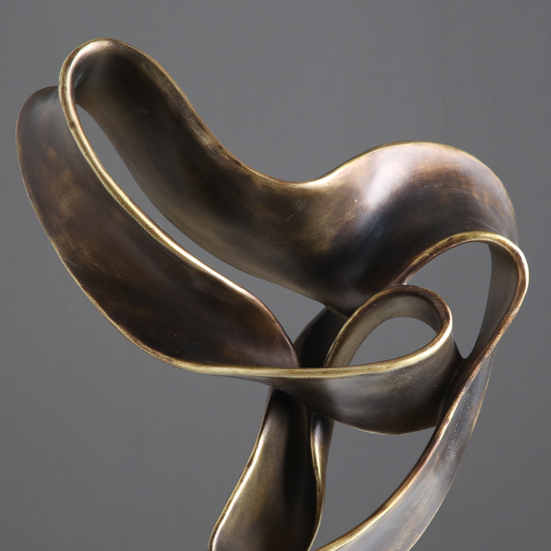 Creative Modern Abstract Bronze Streamer Sculpture - HOUSYE