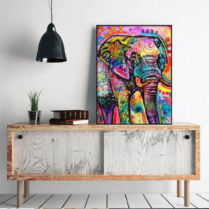 African Elephant Art Wall Painting - HOUSYE