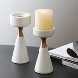 Modern Metal Marble Candlestick - HOUSYE