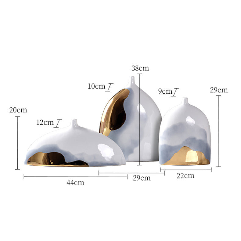 Chinese Style Flat Ceramic Decor Vase - HOUSYE