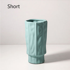 Simple Ceramic Vase In Morandi - HOUSYE