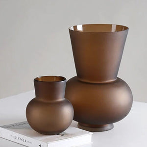 Brown Glass Vase - HOUSYE