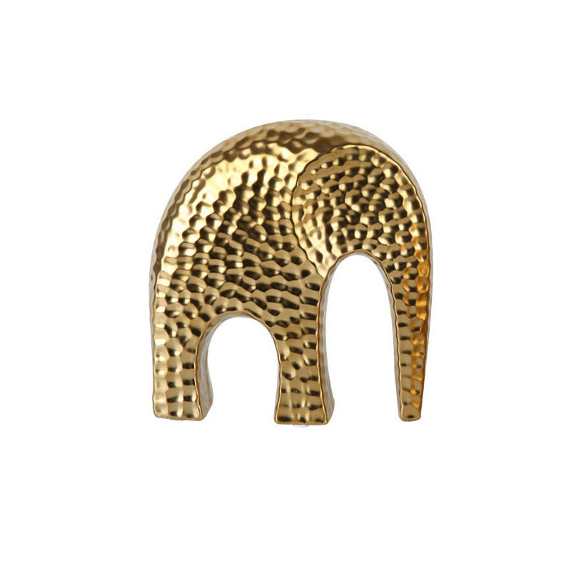 Light Luxury Electroplated Golden Ceramic Dotted Elephant Sculptures - HOUSYE