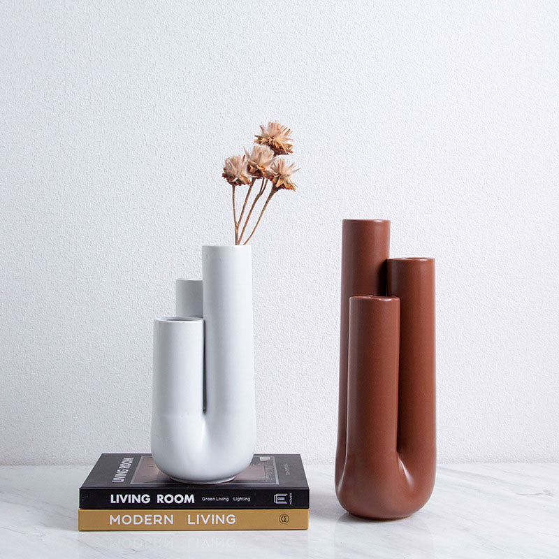 Abstract Creative Ceramic Tube Vase - HOUSYE