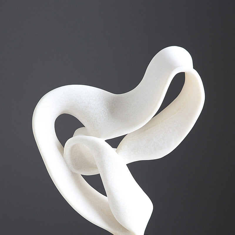 Creative Modern Abstract White Streamer Sculpture - HOUSYE