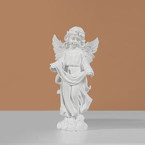 Modern White Angel Resin Sculpture - HOUSYE