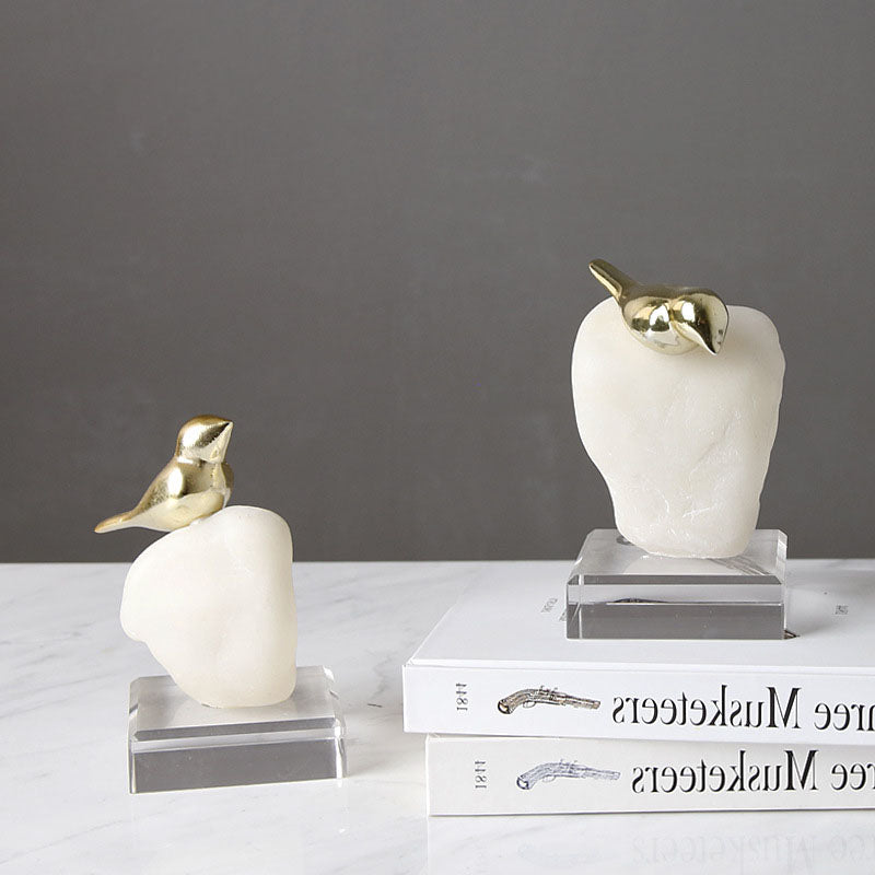 Simple Resin Golden Small Bird - HOUSYE