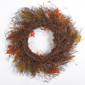 Christmas Rattan Maple Leaf Wreath - HOUSYE