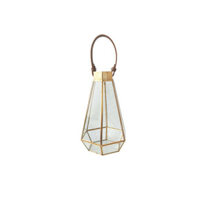 Modern Golden Brass Glass Leather Wind Lamp - HOUSYE