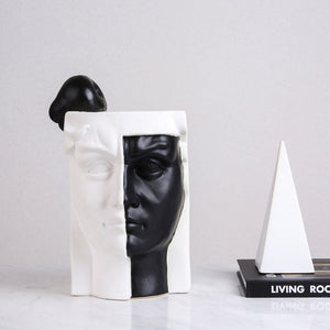 Modern Abstract Black and White Double-sided Human Art Ceramics - HOUSYE