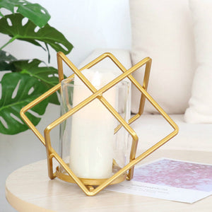 Geometric Metal Candle Holder - HOUSYE