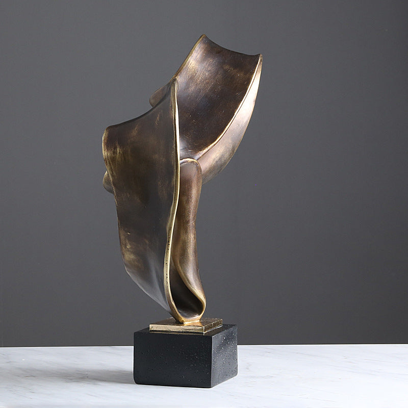 Creative Modern Abstract Bronze Streamer Sculpture - HOUSYE