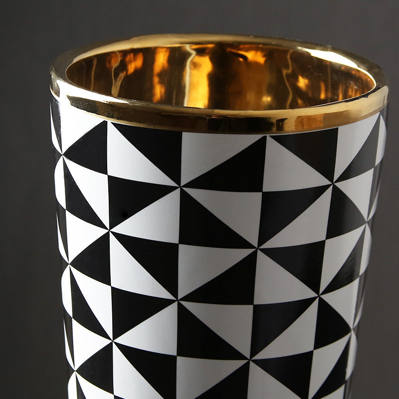 Nordic Simple Electroplating Pattern Vase - HOUSYE